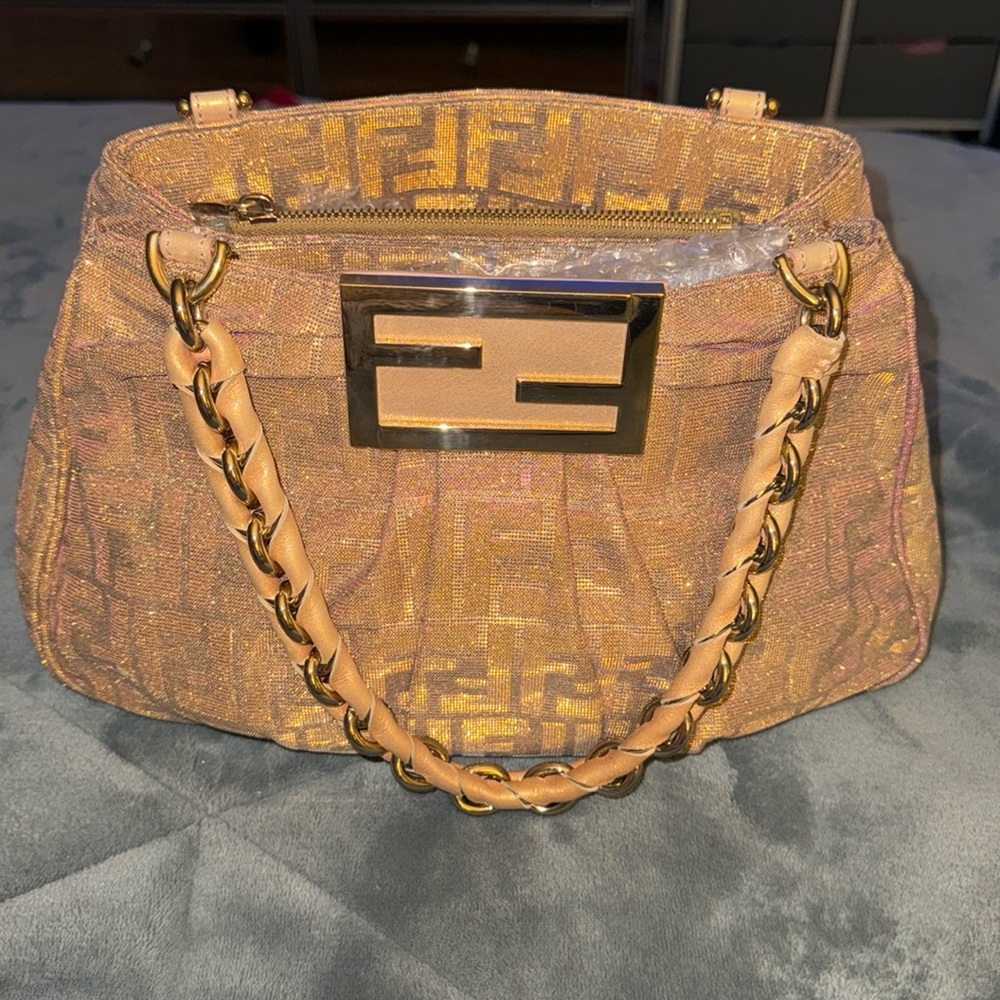 Preloved Fendi zucca mia bag excellent condition size 12 1/2”W X 8 1/2”H